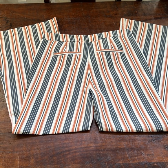 ANTHROPOLOGIE Low-Rise Multicolor Striped Flare Leg Pants · See Measurements - Picture 14 of 15